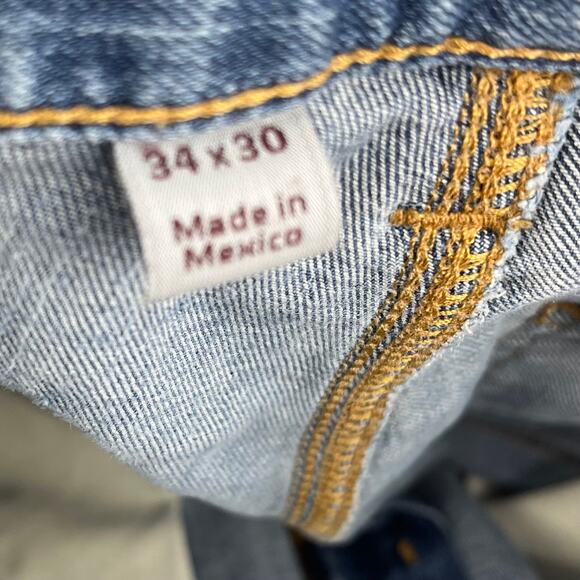 Carhartt Blue Denim Jeans Rugged Flex Straight Leg (34/29.5) - Picture 7 of 8